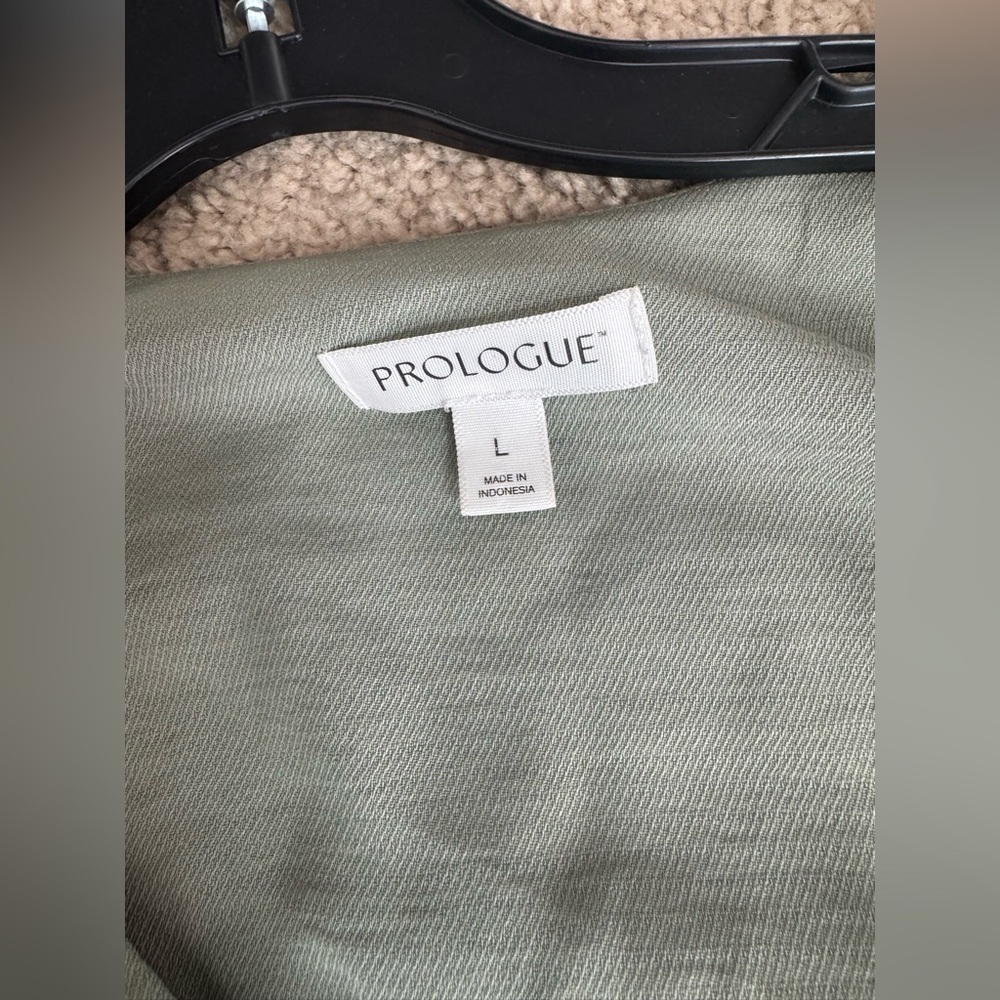 Prologue Sage Green V-Neck Long Sleeve Dress | Size L - Picture 5 of 9